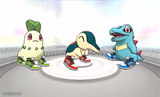 Johto Starters but its the Among Us Drip