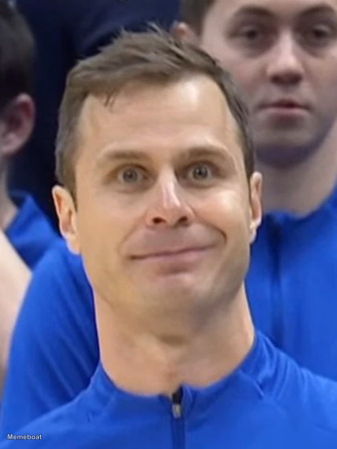 Jon Scheyer Stunned Reaction - March Madness 2026 - meme generator image preview