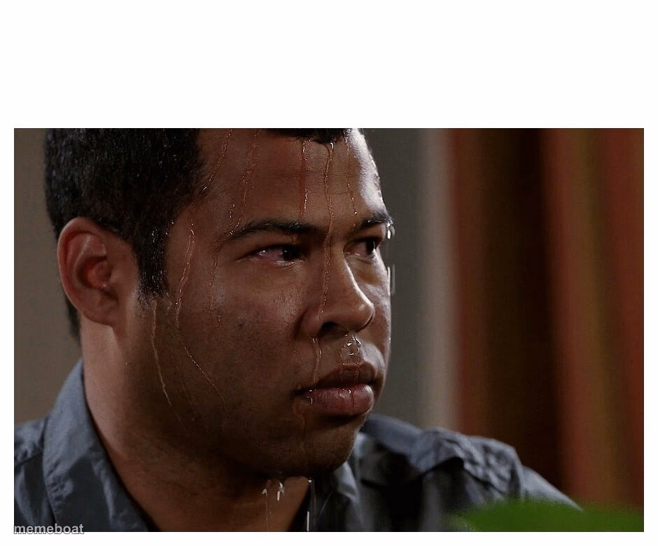 Jordan Peele Sweating - meme generator image preview