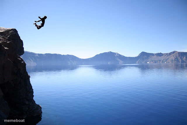 Jump off Cliff - meme generator image preview