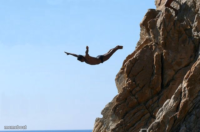 Jumping off a cliff - meme generator image preview