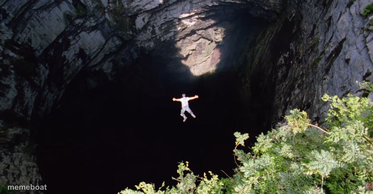Jumping off cliff - meme generator image preview