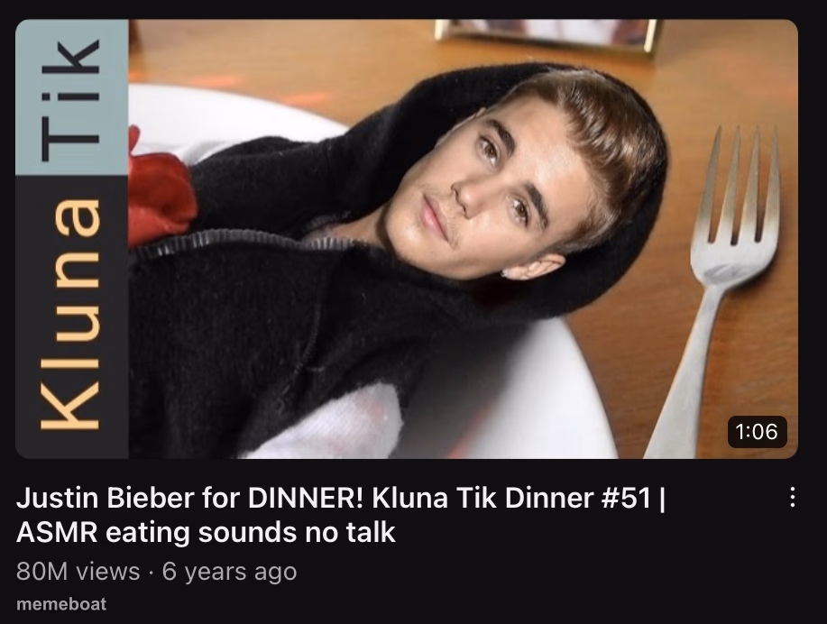 Justin Bieber for DINNER! - meme generator image preview