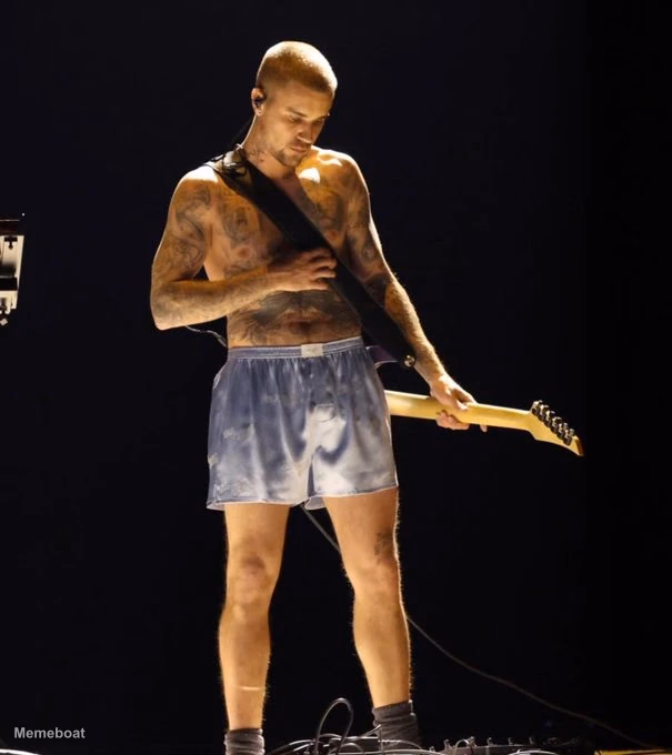 Justin Bieber in Just Boxers and Socks Grammys 2026 - meme generator image preview