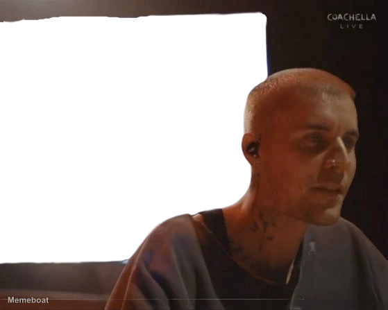 Justin Bieber Watching at Coachella - meme generator image preview