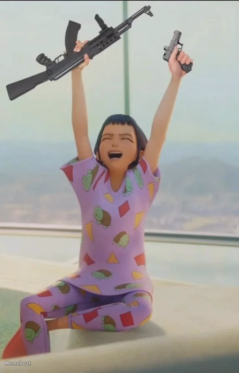Zoey With A Gun - meme generator image preview