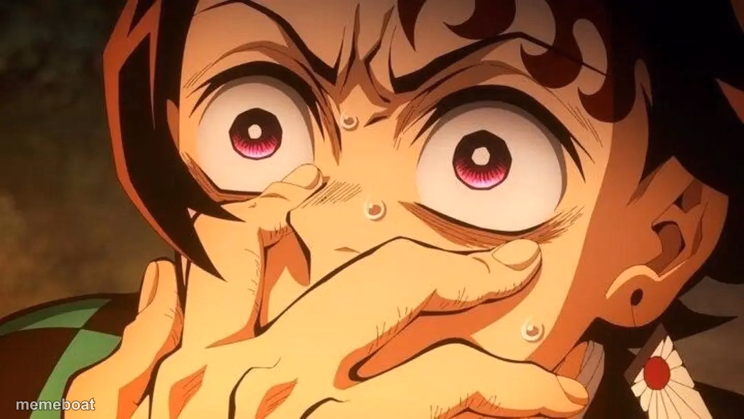 Kamado Tanjirou shocked of an explosion because of Muzan - meme generator image preview