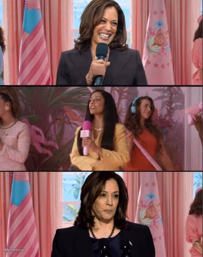 Kamala answering interview - meme generator image preview