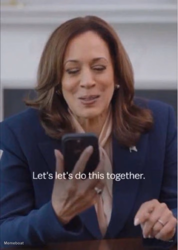 Kamala Talking on a Phone 02 - meme generator image preview
