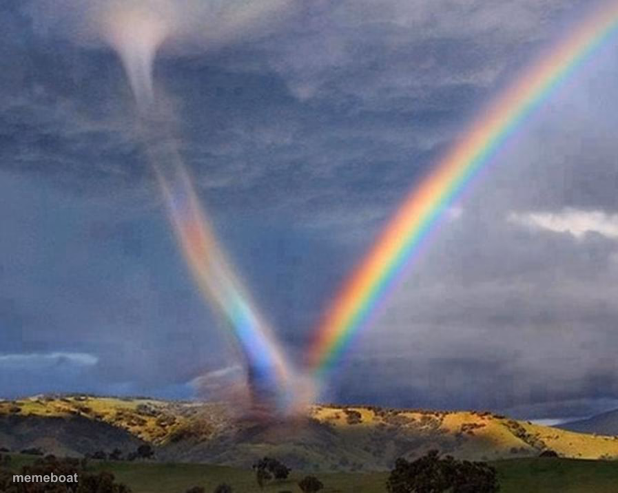 Kansas Tornado vs Rainbow - meme generator image preview