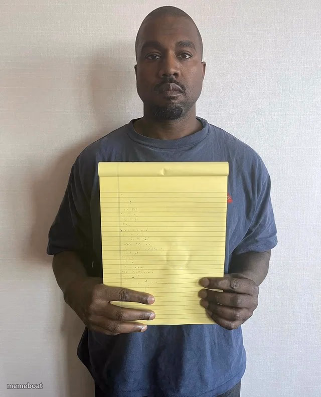 Kanye notepad - meme generator image preview