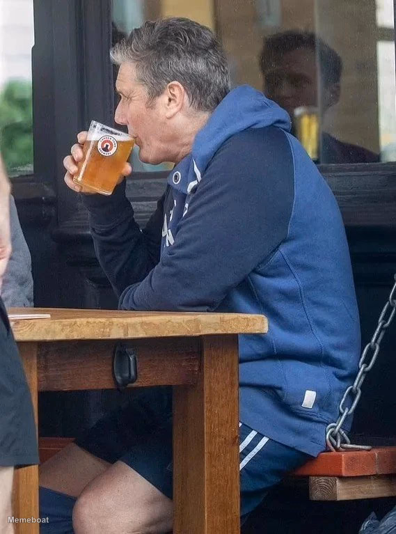 Keir Starmer Drinking Beer / Resigns as Prime Minister - meme generator image preview