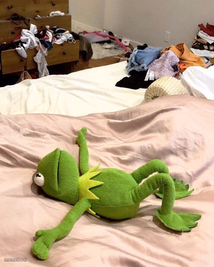 Kermit bed meme - meme generator image preview