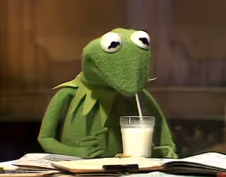 Kermit Drinking Milk