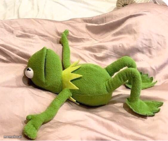 Kermit laying down - meme generator image preview