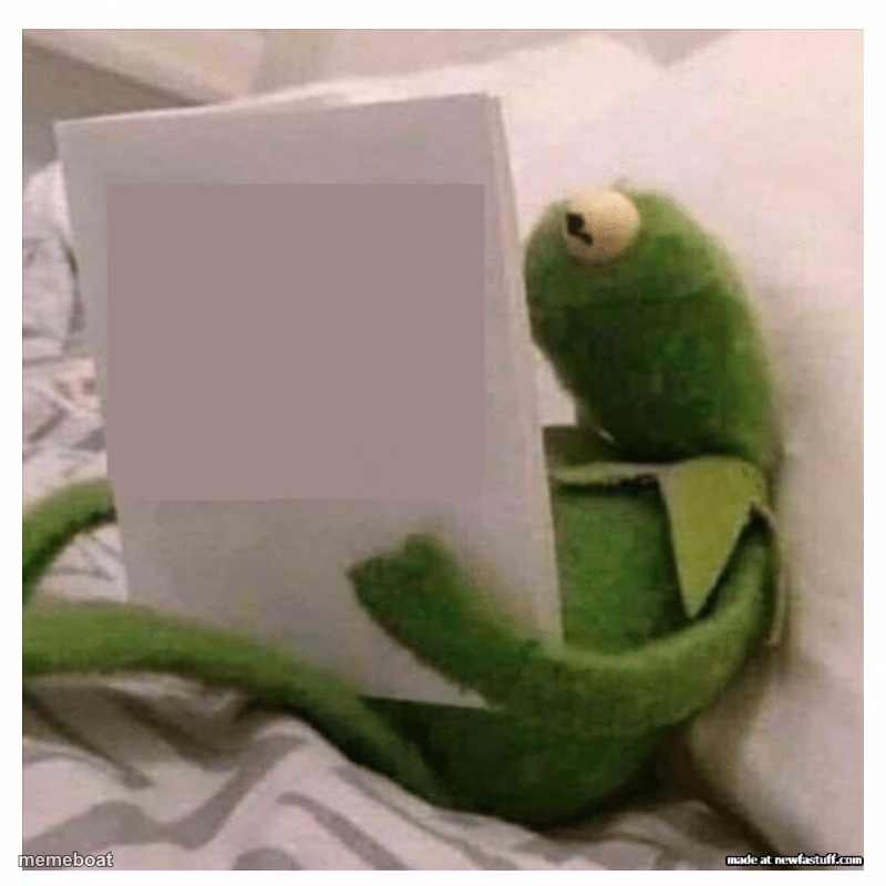 kermit reading book - meme generator image preview
