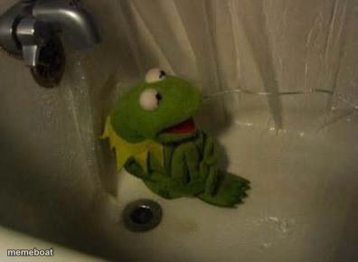 Kermit Shower - meme generator image preview