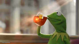Kermit sipping tea