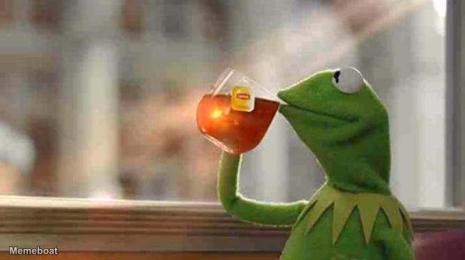 Kermit sipping tea - meme generator image preview