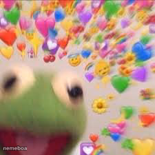 Kermit with hearts - meme generator image preview