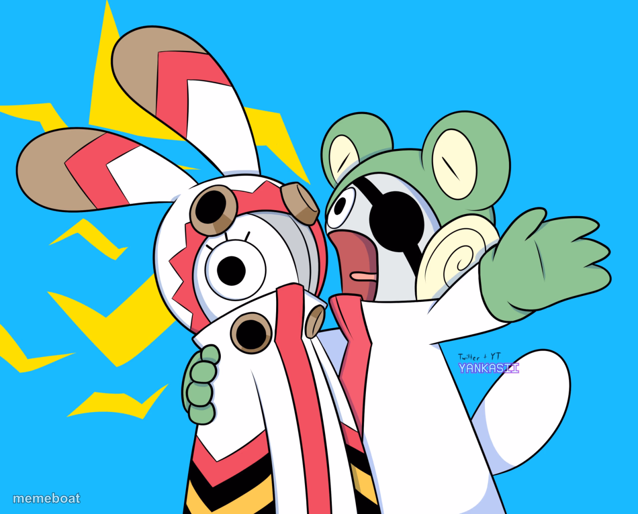 Keroronpa screams at Pyokorappa - meme generator image preview