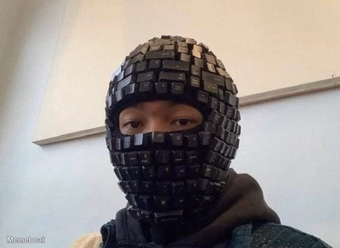 Keyboard Mask Keyboard Warrior Guy - meme generator image preview
