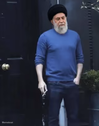 Khamenei Ben Affleck Smoking Through Pain Meme