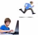 Kid runs to Computer