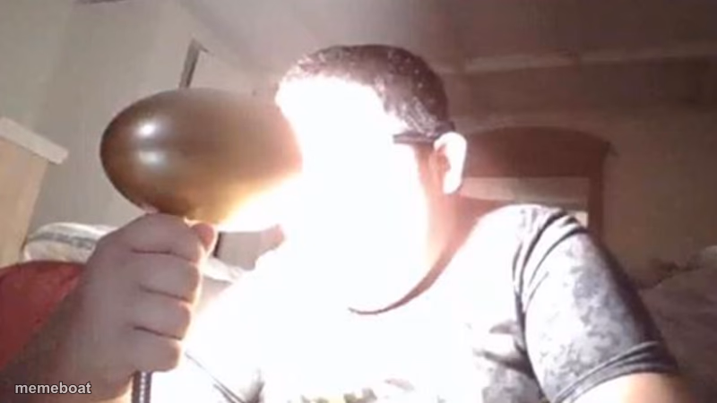 kid shining light into face - meme generator image preview