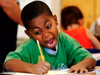 kid writing fast - meme generator image preview