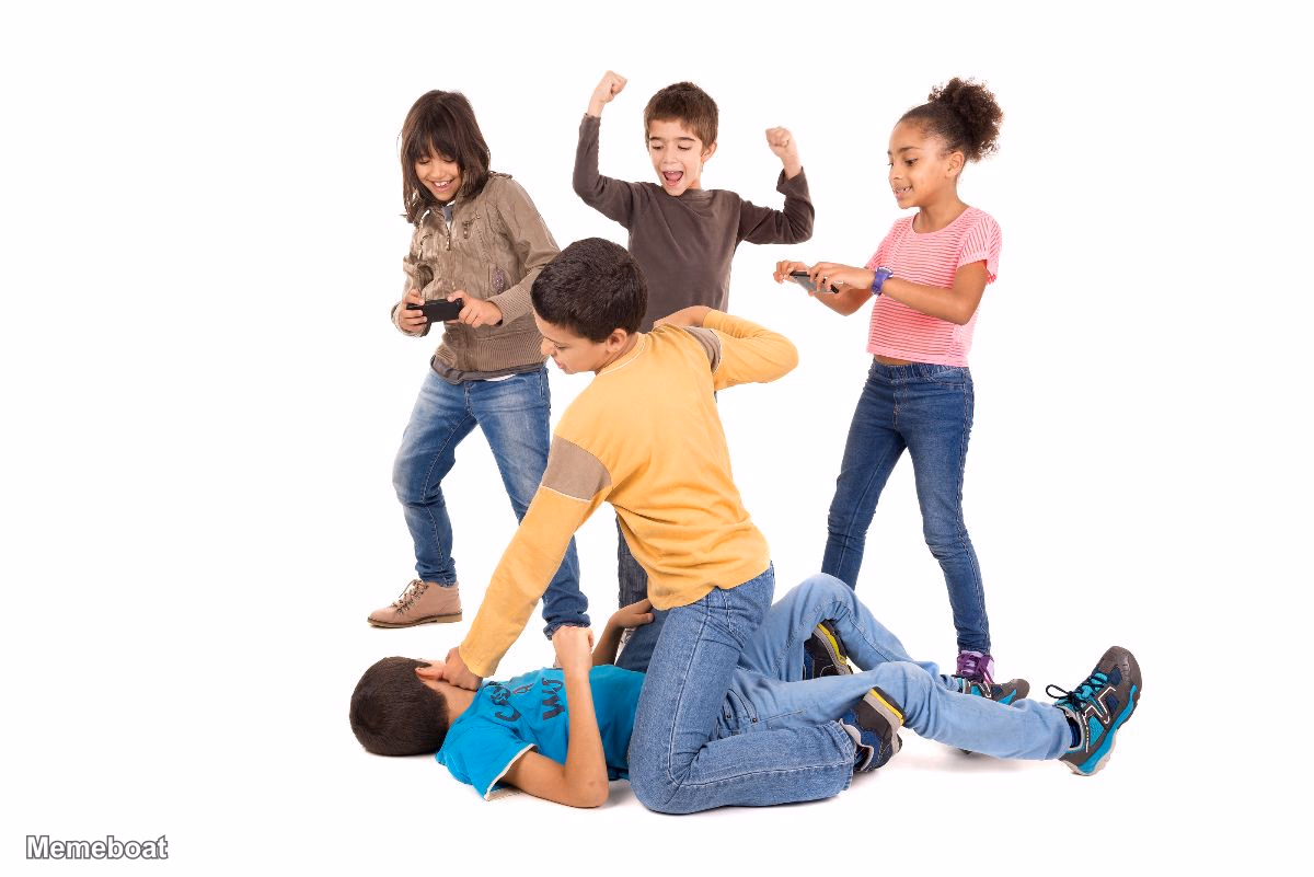 Kids Fighting - meme generator image preview