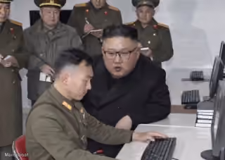 Kim Jong UN Giving Instructions to His Army