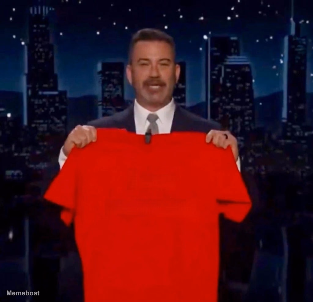 Kimmel Holding Blank Tshirt - meme generator image preview