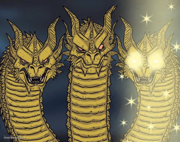 King Gidorah (three dragons but one better) - meme generator image preview