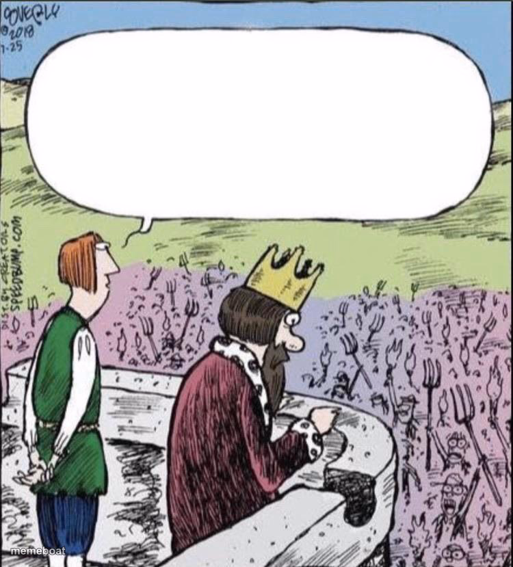 King vs Torches & Pitchforks - meme generator image preview