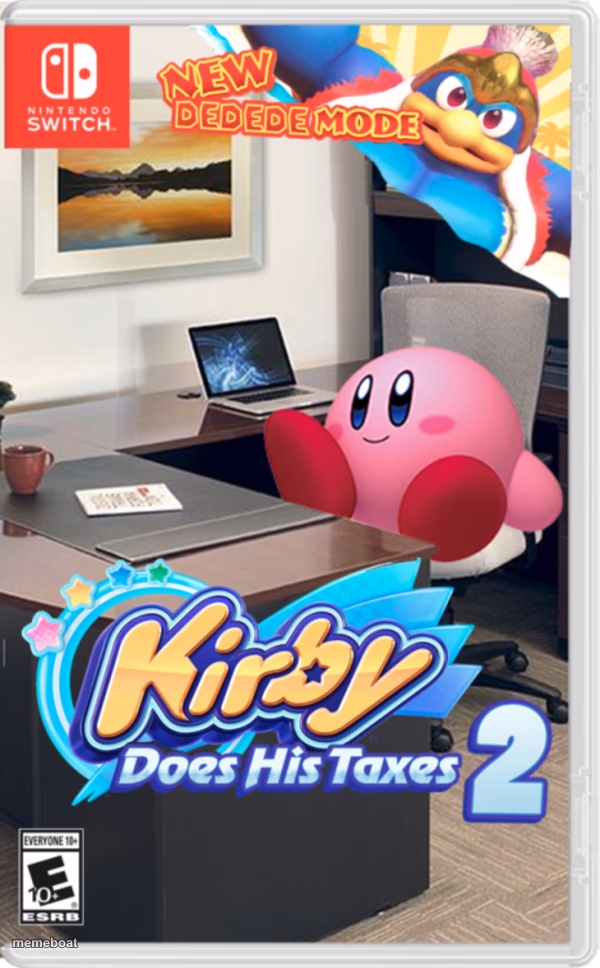 kirby does his taxes 2 - meme generator image preview