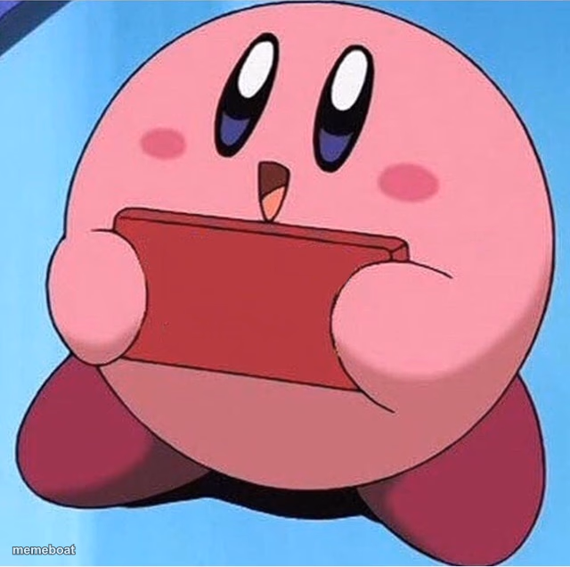 Kirby holding a sign - meme generator image preview