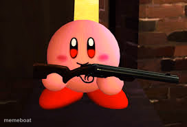 Kirby with a shotgun - meme generator image preview