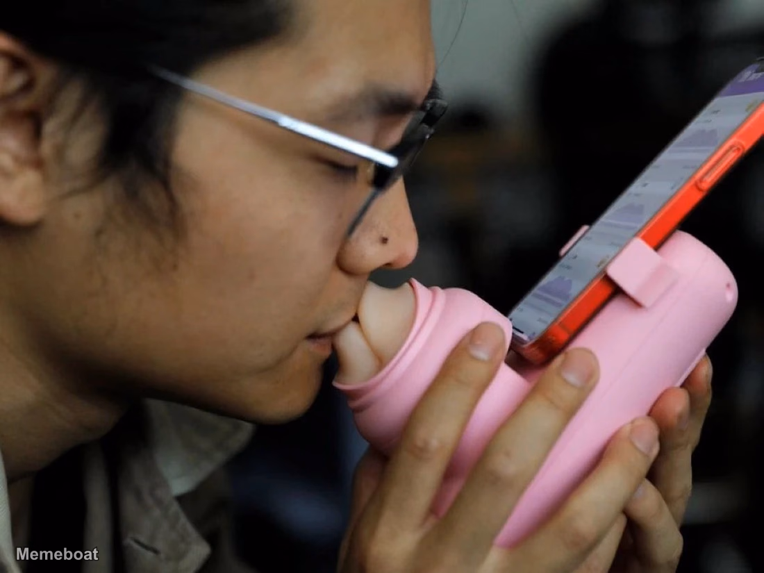 Kissing Phone Silicon Mouth - meme generator image preview