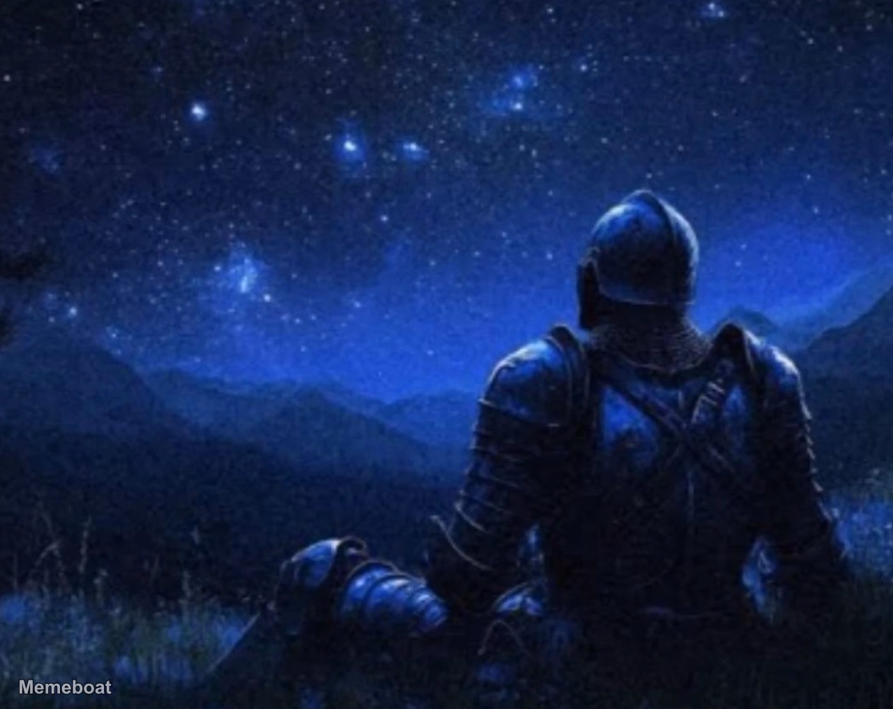 Knight Looking into the Night - meme generator image preview