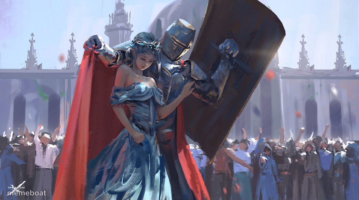 Knight Protecting Princess - meme generator image preview