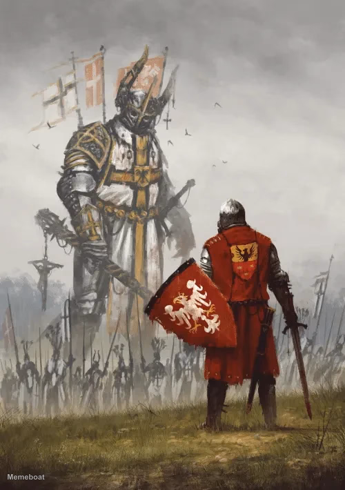 Knight vs. Giant Knight - meme generator image preview