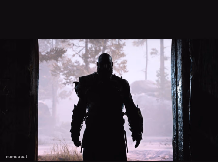 Kratos in the shadow - meme generator image preview
