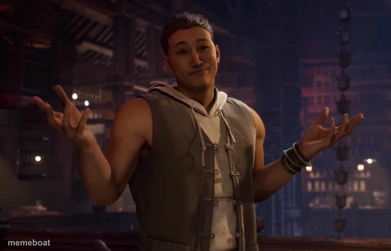 Kung Lao shrugs - meme generator image preview