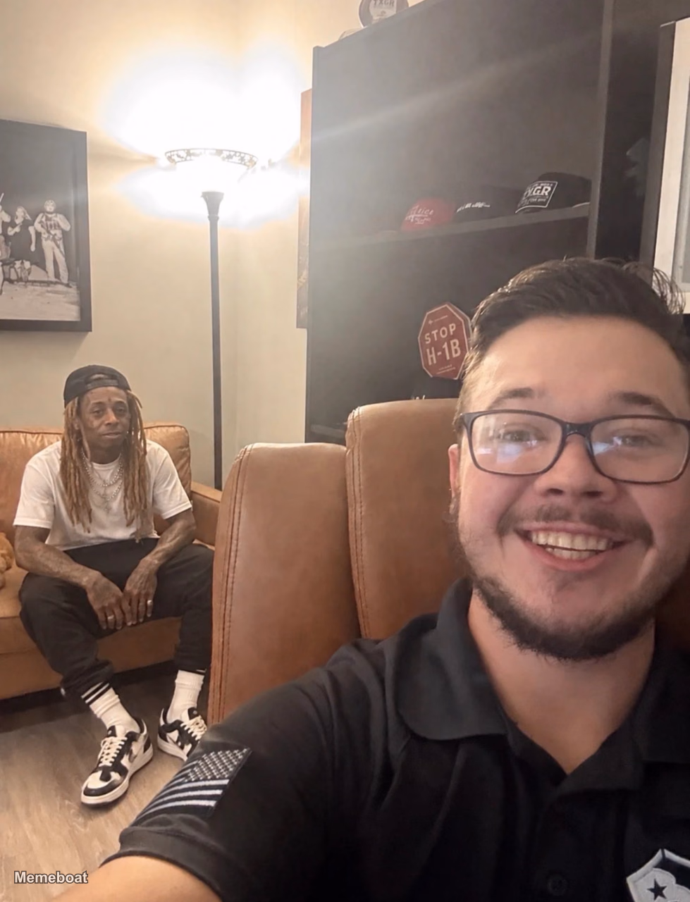 Kyle Rittenhouse Selfie With Lil Wayne - meme generator image preview