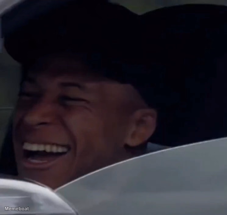 Kylian Mbappé Laughing Hysterically - meme generator image preview
