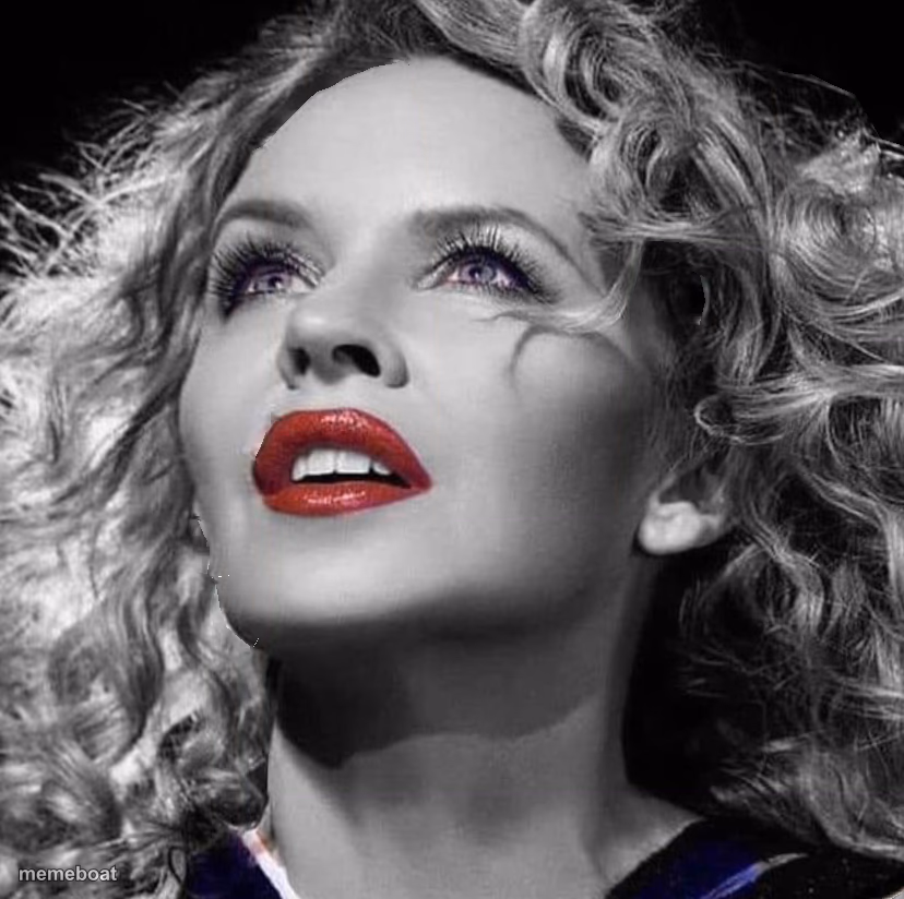 Kylie black white red lips - meme generator image preview