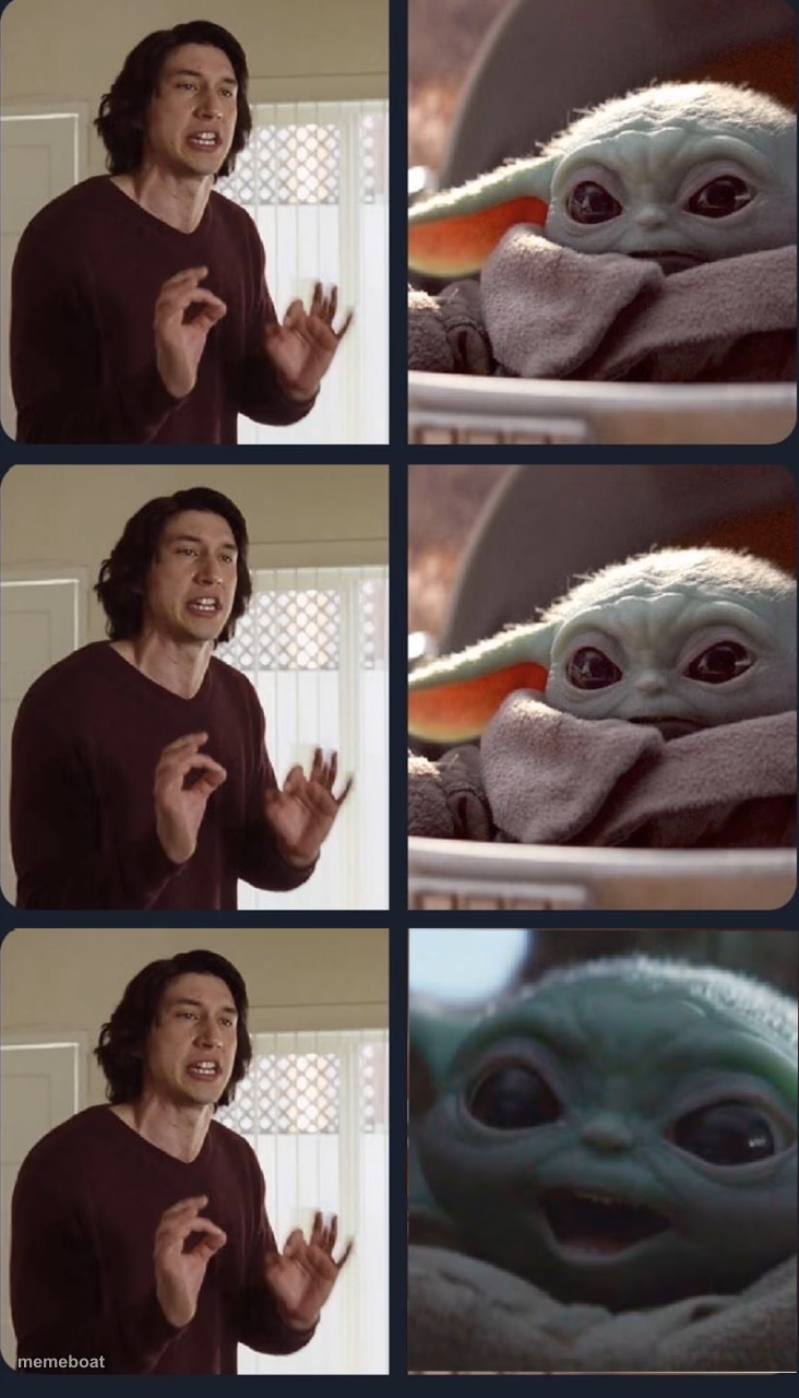 Kylo Ren teacher Baby Yoda to speak - meme generator image preview