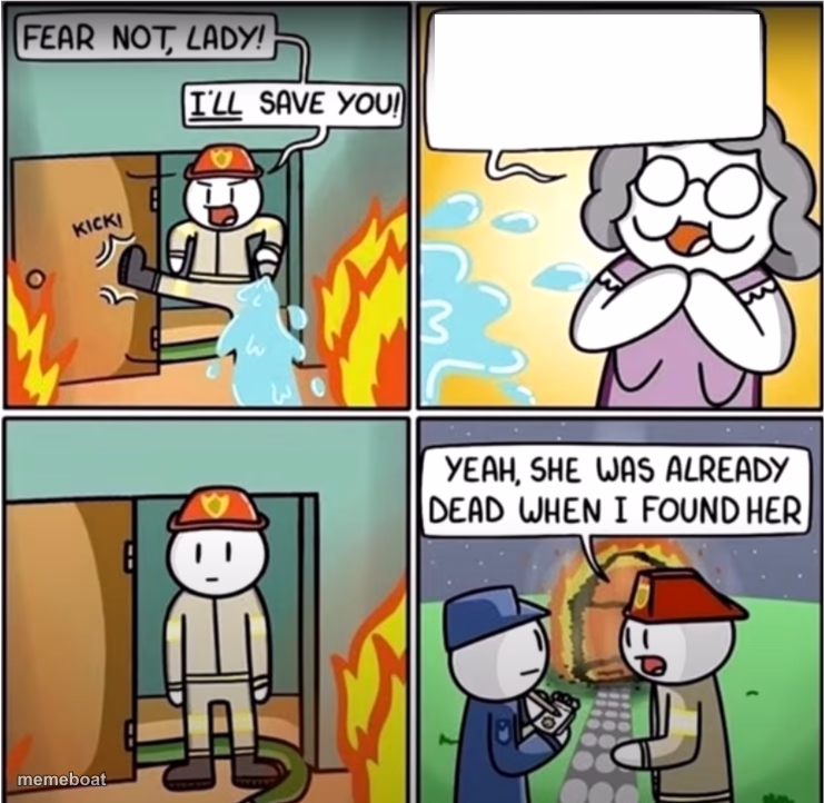lady in fire comic - meme generator image preview