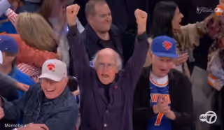 Larry David Celebrating at NBA Finals